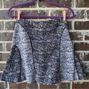 H&M Black White Speckled Skater Mini Skirt size 8